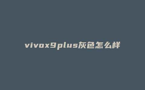 vivox9plus灰色怎么样