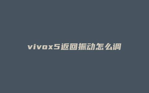 vivox5返回振动怎么调