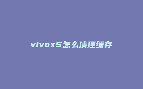 vivox5怎么清理缓存